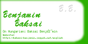 benjamin baksai business card